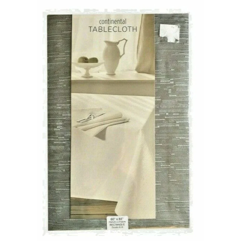 Continental Collection Tablecloth Fabric Gray Polyester Easy Care 60x84